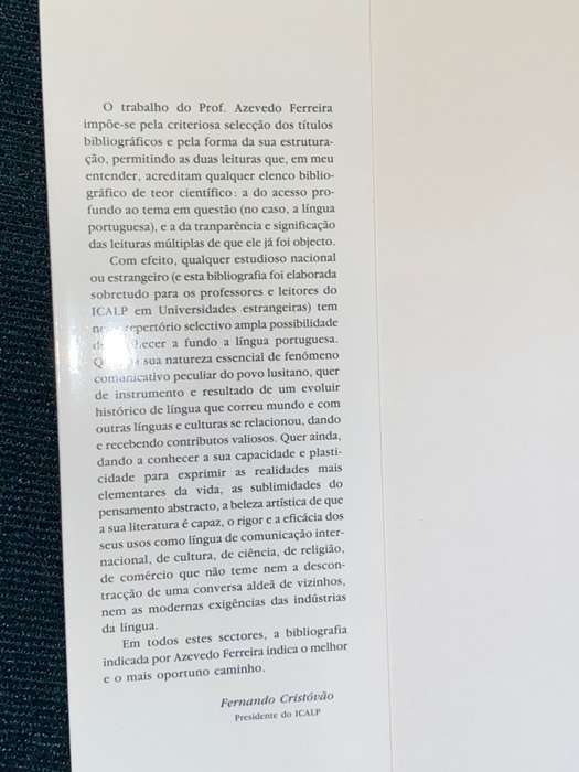BIBLIOGRAFIA SELECTIVA DA LINGUA PORTUESA - J. AZEVEDO FERREIRA