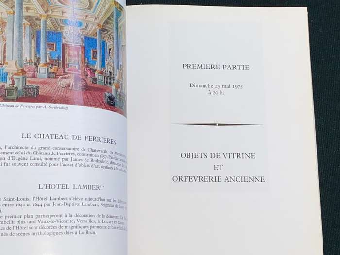SOTHEBY MEUBLES ET OBJECTS D`ART BARON GUY DE ROTHSCHILD MONTE CARLO 1975 AUCTION CATALOGUE