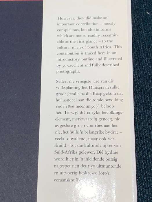 GERMAN CULTURE AT THE CAPE BY KURT BAUCH / ALICE MERTENS