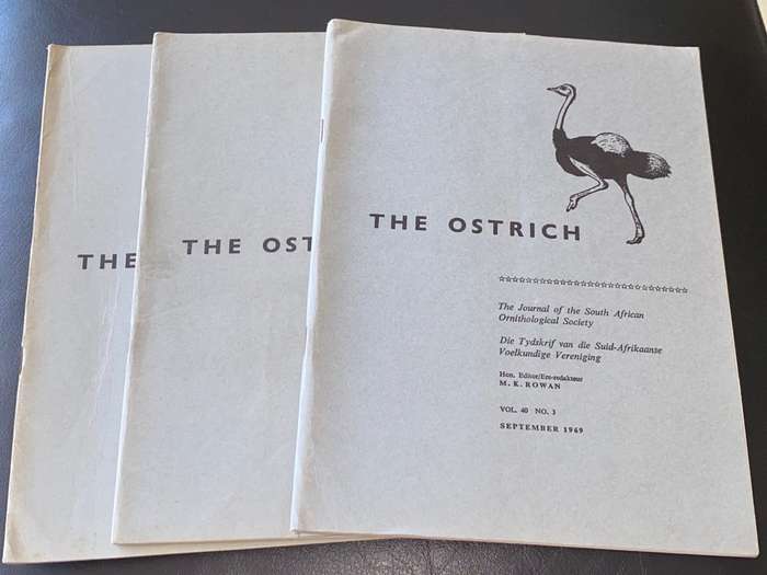 OSTRICH JOURNALS OF THE SOUTH AFRICAN ORNITHOLOGICAL SOCIETY - 4 JOURNALS