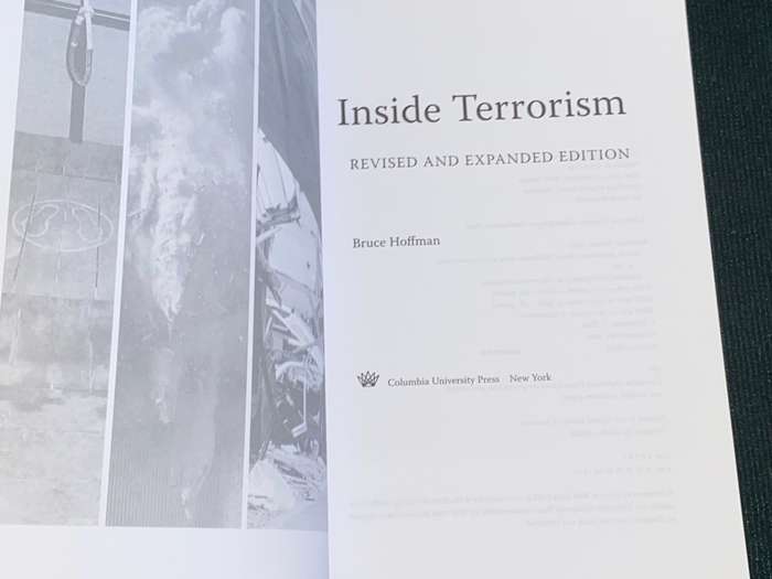 INSIDE TERRORISM BY BRUCE HOFFMAN