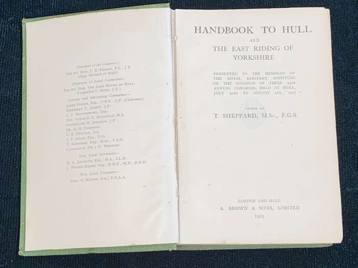 HANDBOOK TO HULL & THE EAST RIDING OF YORKSHIRE 1923