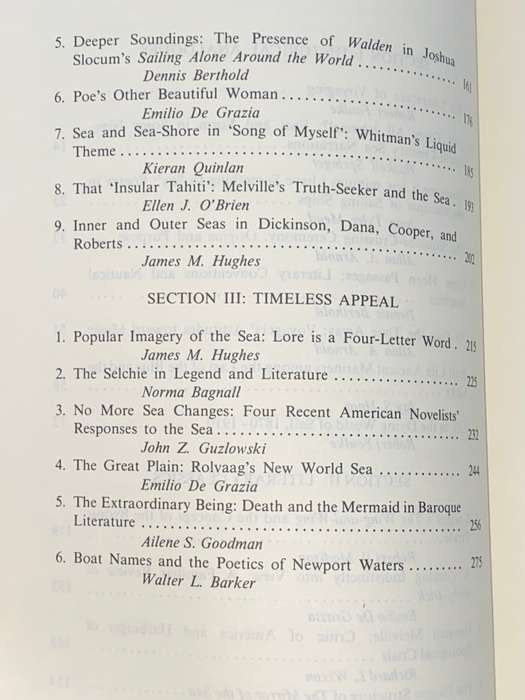 LITERATURE AND LORE OF THE SEA EDITED BY PATRICIA ANN CARLSON