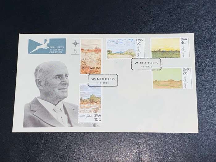 SWA WINDHOEK ADOLPH JENTSCH PAINTINGS FDC 1973