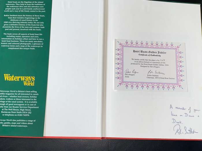 PRECIOUS CARGO 50 YEARS OF HOTEL BOATS BY ROBIN SMITHETT SIGNED