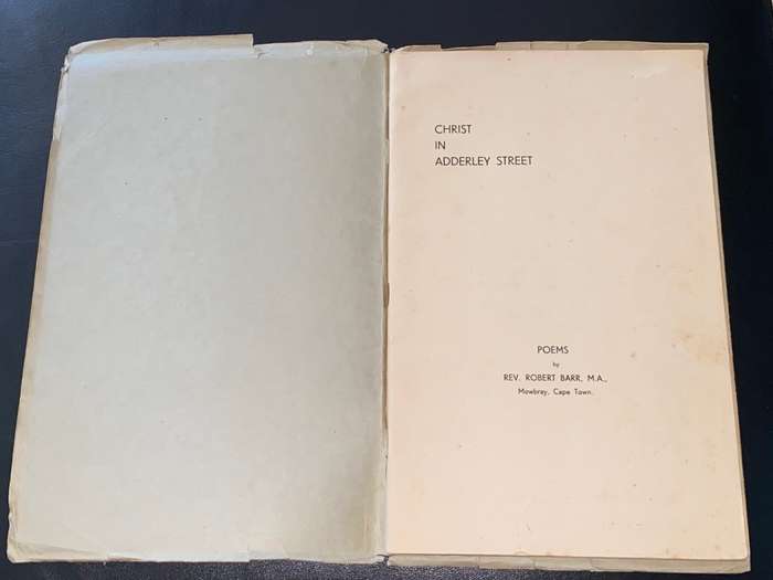 CHRIST IN ADDERLEY STREET POEMS BY REV. ROBERT BARR, MA