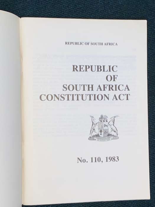 REPUBLIC OF SOUTH AFRICA CONSTITUTION ACT NO. 110, 1983