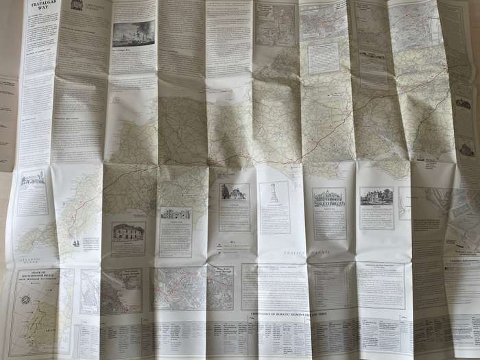 THE TRAFALGAR WAY COMMEMORATIVE MAP OF THE 1805 POST-CHAISE JOURNEY FROM FALMOUTH TO LONDON