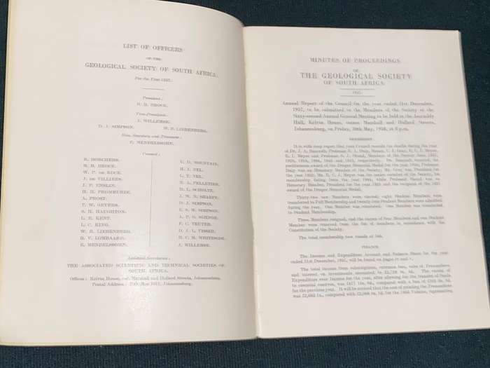 GEOLOGICAL SOCIETY OF SOUTH AFRICA REPORT OF THE COUNCIL 30 MAY 1958