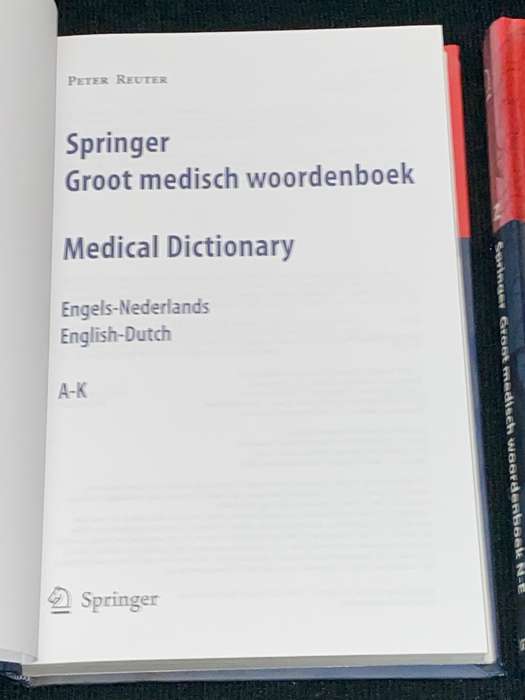 SPRINGER MEDICAL DICITONARY ENGLISH - DUTCH / DUTCH - ENGLISH 2 VOLS