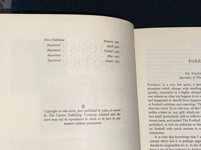 ASSOCIATION FOOTBALL EDITED BY A.H. FABIAN 4 VOLUMES 1961