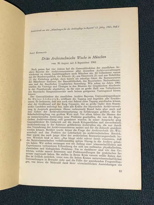 MITTEILUNGEN FUR DIE ARCHIVPFLEGE IN BAYERN MUNCHEN 1958 -62