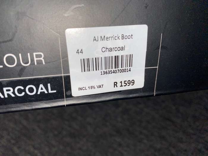 ARTHUR JACK SIZE 44 MERRICK LEATHER CHARCOAL BOOT