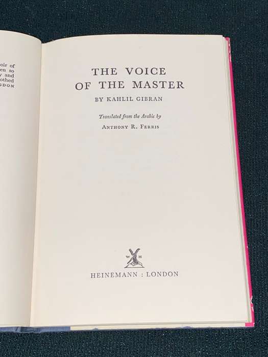 THE VOICE OF THE MASTER BY KAHLIL GIBRAN