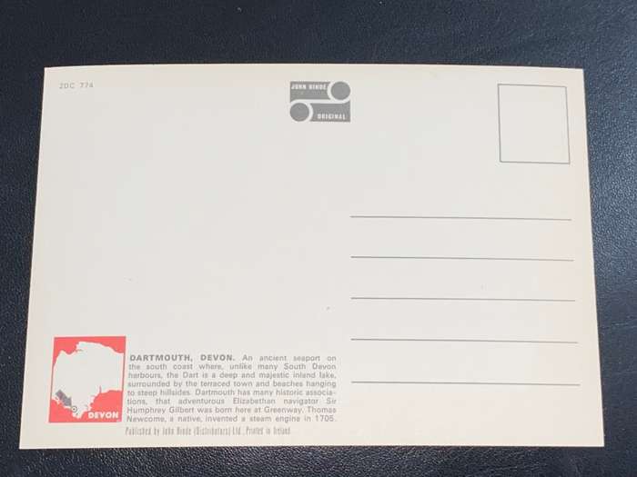 VINTAGE THE OLD MARKET DARTMOUTH ENGLAND POST CARD