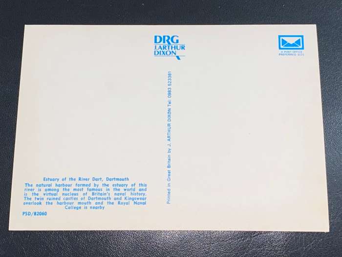 RIVER DART, DARTMOUTH ENGLAND POST CARD