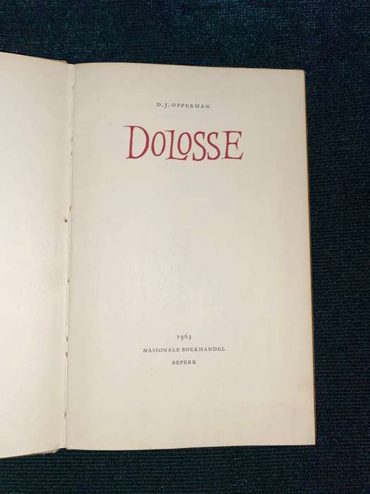 DOLOSSE DEUR D.J. OPPERMAN 1963