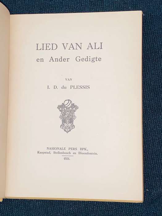 LIED VAN ALI EN ANDER GERDIGTE VAN I.D. DU PLESSIS