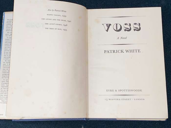 VOSS A NOVEL BY PATRICK WHITE