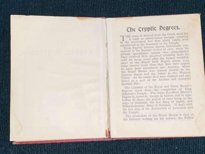 THE CRYPTIC DEGREES SCOTTISH WORK 1927 - FREEMASONRY