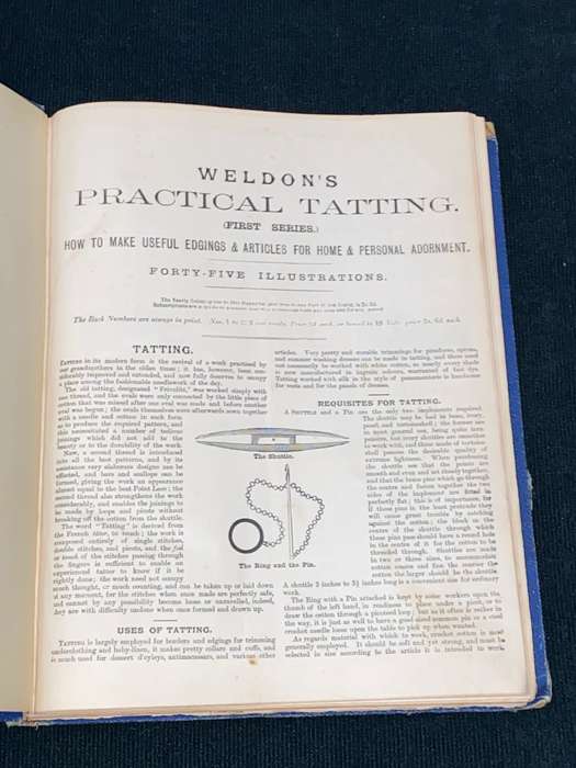 WELDON'S PRACTICAL TATTING & CROCHET, CANVAS EMBROIDERY 1890'S