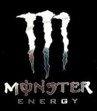 2 x Chrome Vinyl Stickers Monster 75mm x 75mm