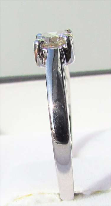 **4 CLAW DESIGN [R26473]** ROUND CUT [0.310ct] SOLITAIRE DIAMOND RING [WHITE GOLD] - BUY SAFE
