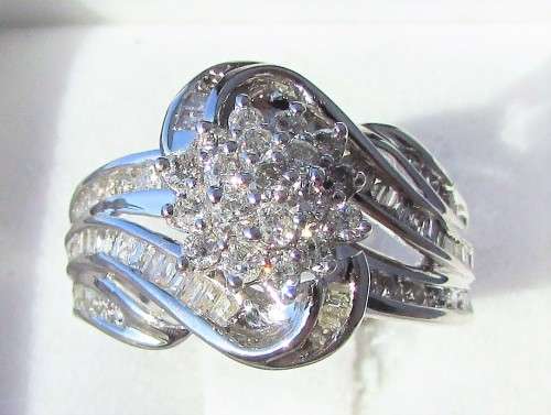 **SHOWSTOPPER [R52643]** CLUSTER SWIRL DESIGN [1.095ct] DIAMOND RING [WHITE GOLD] - BUY SAFE