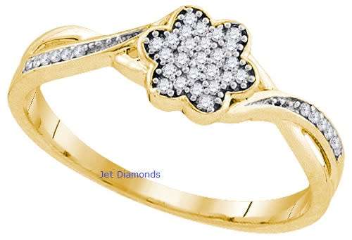 **FLOWER COLLECTION [R21639]** CLUSTER [0.200ct] DIAMOND RING [YELLOW GOLD] - BUY SAFE