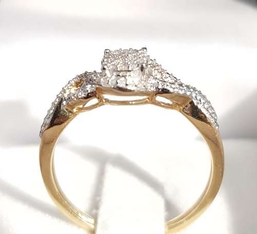 **SWIRL COLLECTION [R27639]** DESIGNER [0.250ct] CLUSTER DIAMOND RING [YELLOW GOLD] - BUY SAFE