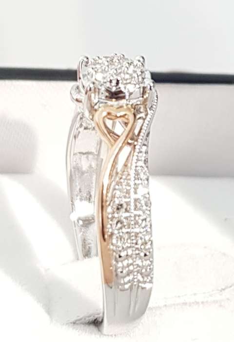 **SUPERB TWO TONE | R27639** SWIRL DESIGN | 0.350ct | DIAMOND RING | WHITE / ROSE GOLD - BUY SAFE
