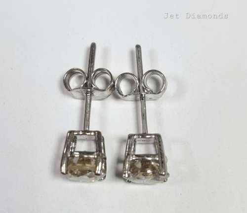 **CERTIFIED DIAMOND STUDS | R91386** ROUND CUT | 1.401ct | EARRINGS | 18KT WHITE GOLD - BUY SAFE