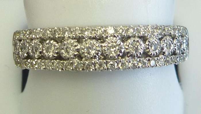 **MAGICAL [R25745]** HIGH [G / SI1] QUALITY [0.400ct] DIAMOND BAND [3.646g] WHITE GOLD - BUY SAFE