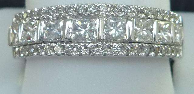 **PRINCESS [R49107]** HIGH [G / VS] QUALITY [1.130ct] DIAMOND BAND [5.288g] WHITE GOLD - BUY SAFE