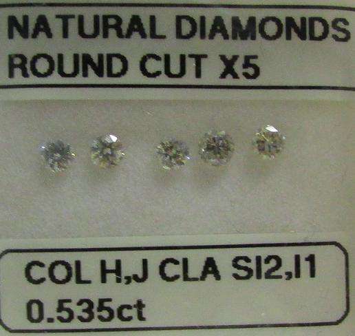**GORGEOUS DIAMONDS** SPARKLING [0.535ct] ROUND CUT [NATURAL DIAMONDS] FROM R1 - BUY SAFE