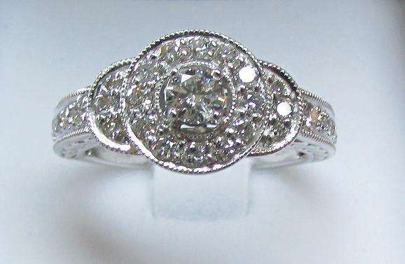 **LUXURY [R49807]** EXCLUSIVE DESIGN [1.010ct] DIAMOND RING [4.576g] WHITE GOLD - BUY SAFE