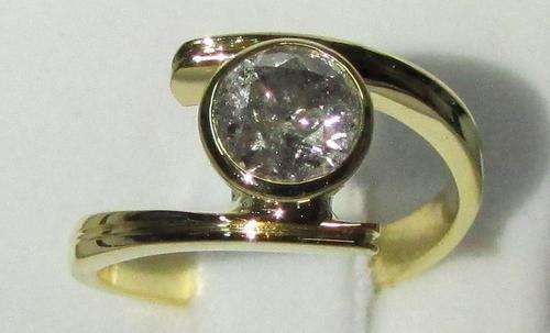 **BARGAIN BUY [R39622]** 1CT TWIST ROUND CUT DIAMOND SOLITAIRE RING [1.056ct] YELLOW GOLD - BUY SAFE