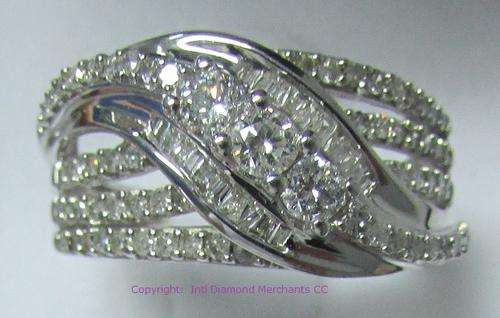 **UNBELIEVABLE [R47498]** ROUND /BAGUETTE STYLE [1.03ct] DIAMOND RING [4.284g] WHITE GOLD - BUY SAFE