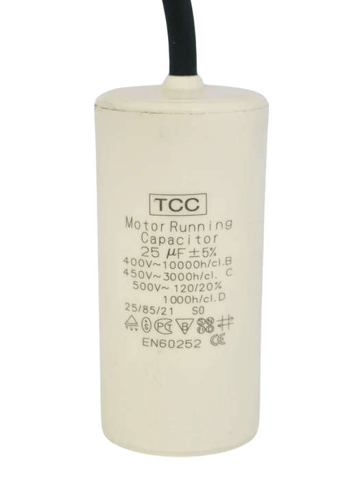 Pool Pump Capacitor 25uF with Cable (35x77mm excluding cable)