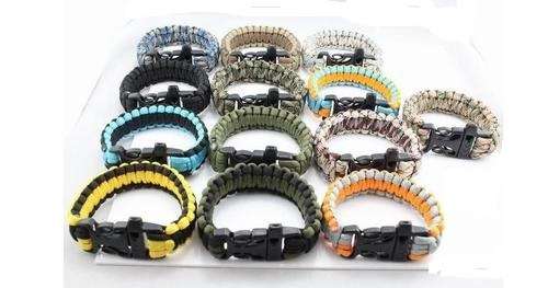 Paracord Survival Rescue Bracelet with Whistle Buckle