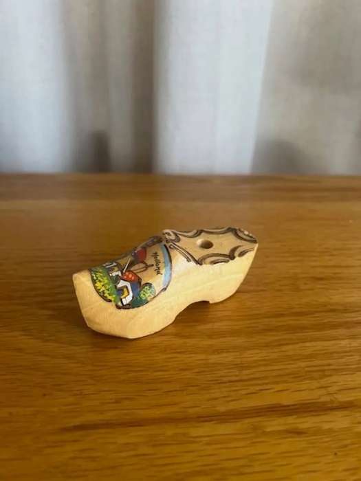 Vintage Wooden Clog Pencil Holder