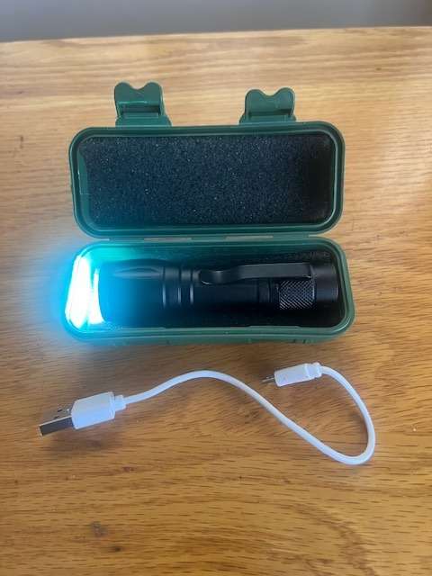 USB Charge small flashlight with case