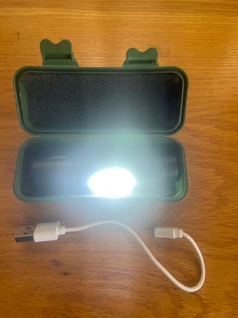 USB Charge small flashlight with case