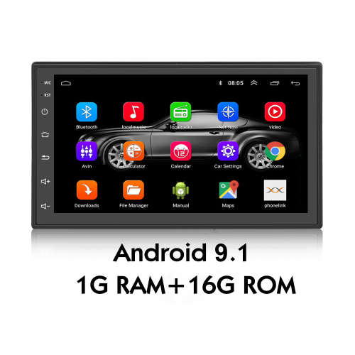 7" Android 9.1 2 Din Car Radio Video Player with GPS Navigation WIFI Bluetooth FM Mirror Link A2902