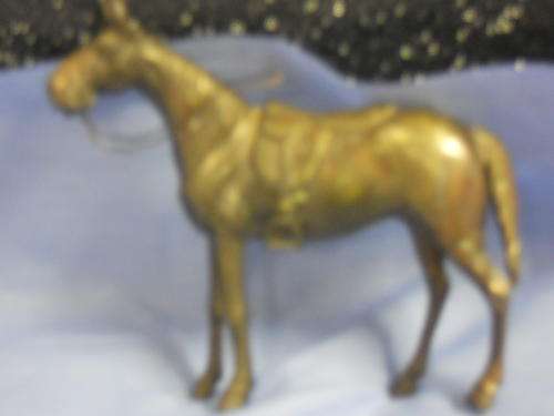 Brass covered horse ornament 10x9cm