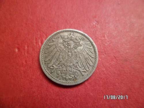 RARE 1906 DEUTSCHES REICH 5 PFENNIG