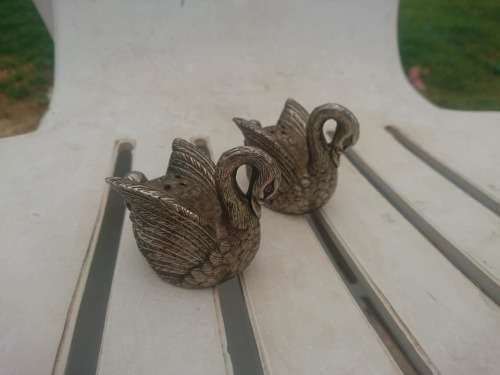 great pair swan salt and pepper holder