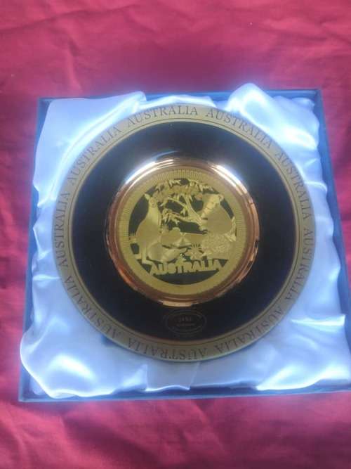 Original 24k Gold Plated Australian Porcelain Display Plate!!!