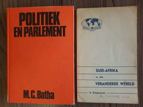 2 x Boeke geteken deur Oud Minister M.C. Botha