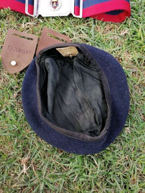 2 Field Engineer Regiment stable belt and beret with badges